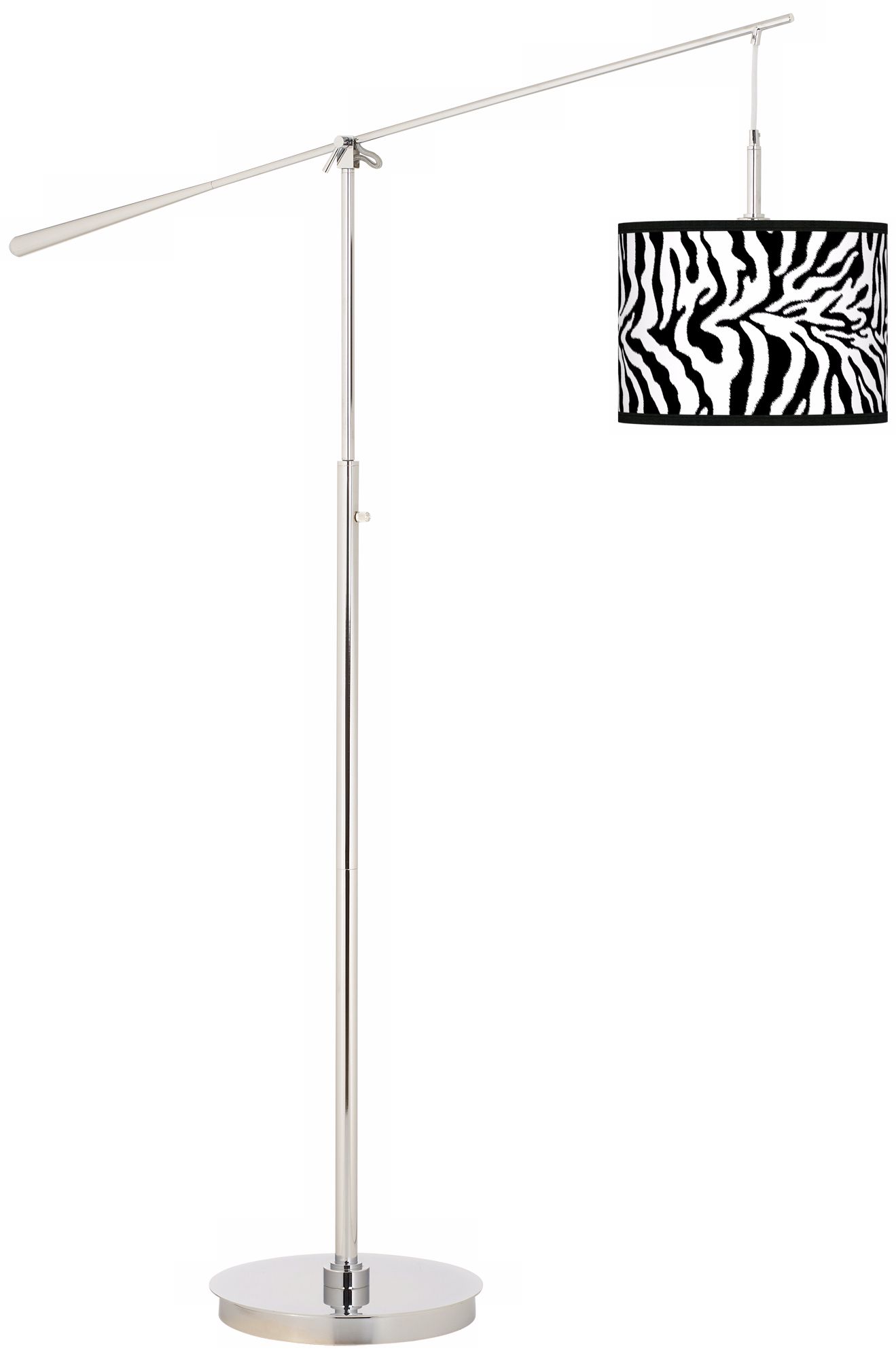 Safari Zebra Giclee Boom Arm Floor Lamp