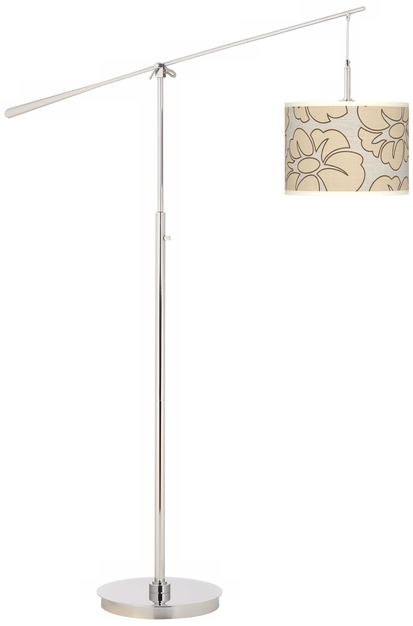 Floral Silhouette Giclee Boom Arm Floor Lamp