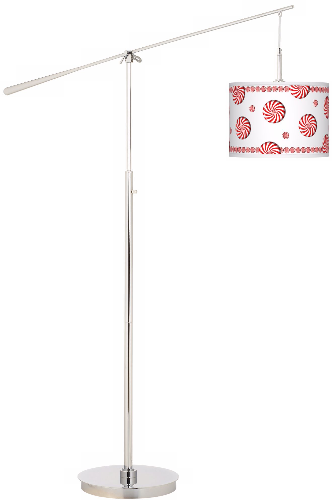 Peppermint Pinwheels Giclee Boom Arm Floor Lamp