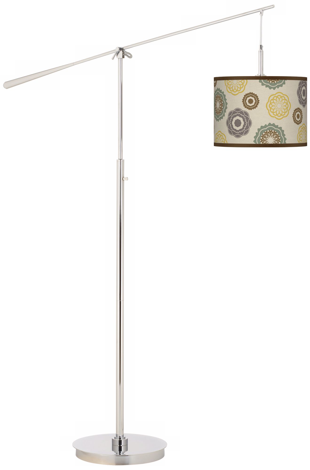 Ornaments Linen Giclee Boom Arm Floor Lamp
