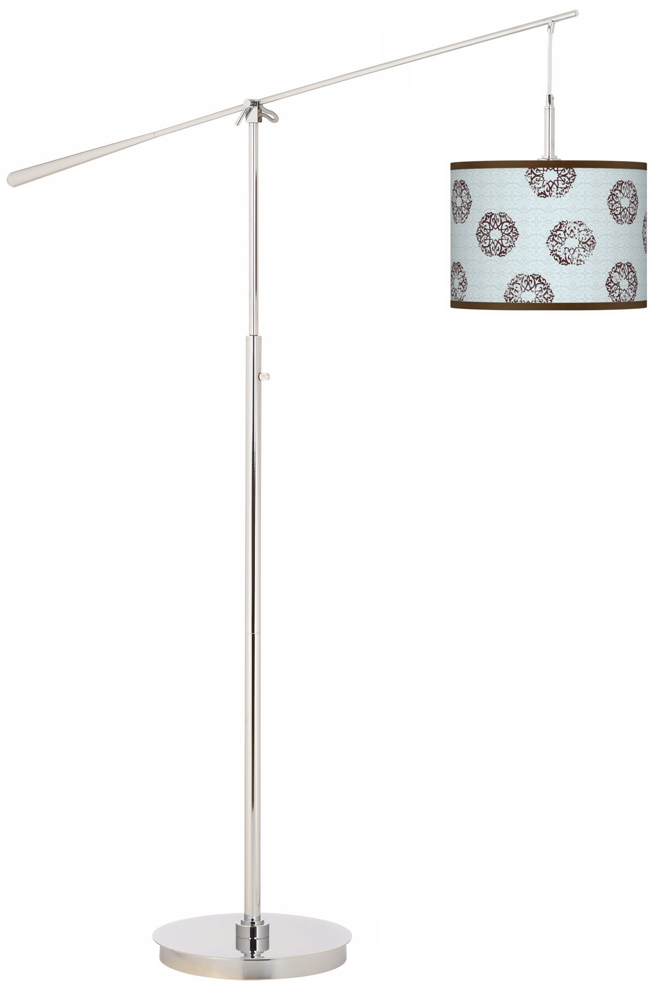 Weathered Medallion Giclee Boom Arm Floor Lamp