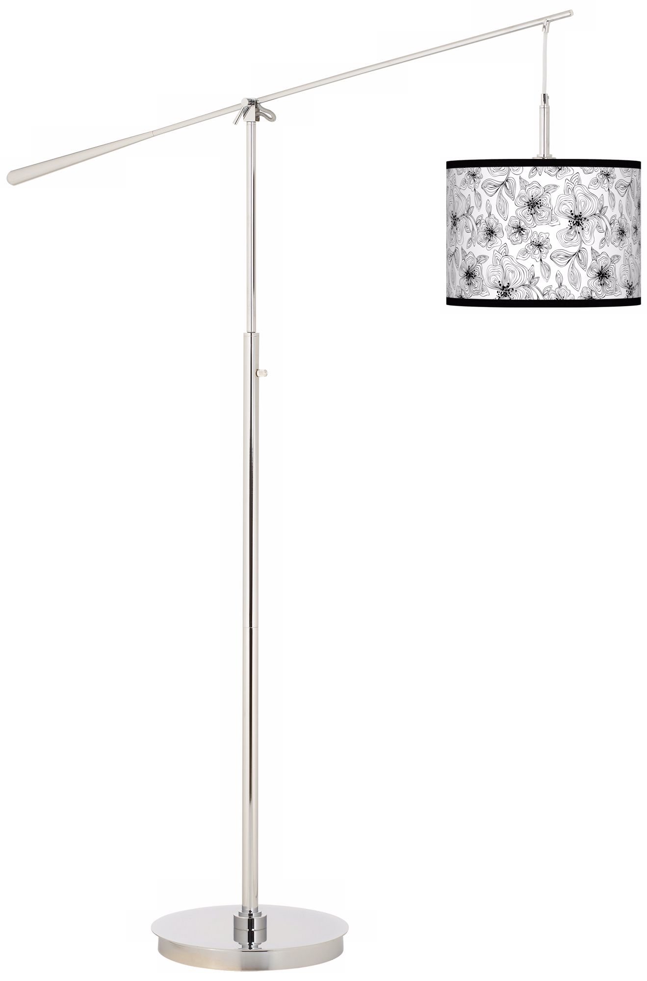 Stacy Garcia Linear Floral Giclee Boom Arm Floor Lamp