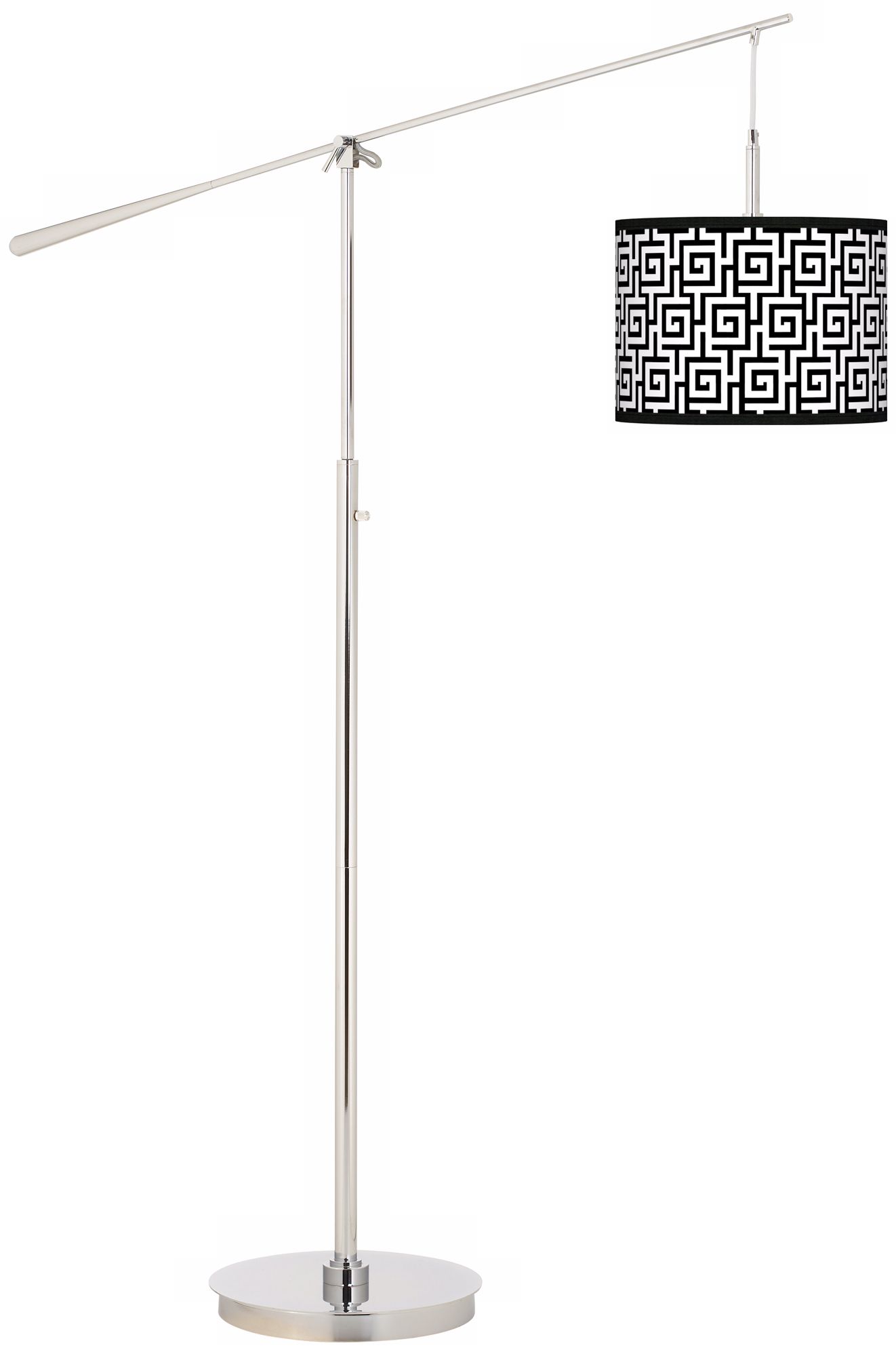 Greek Key Giclee Boom Arm Floor Lamp