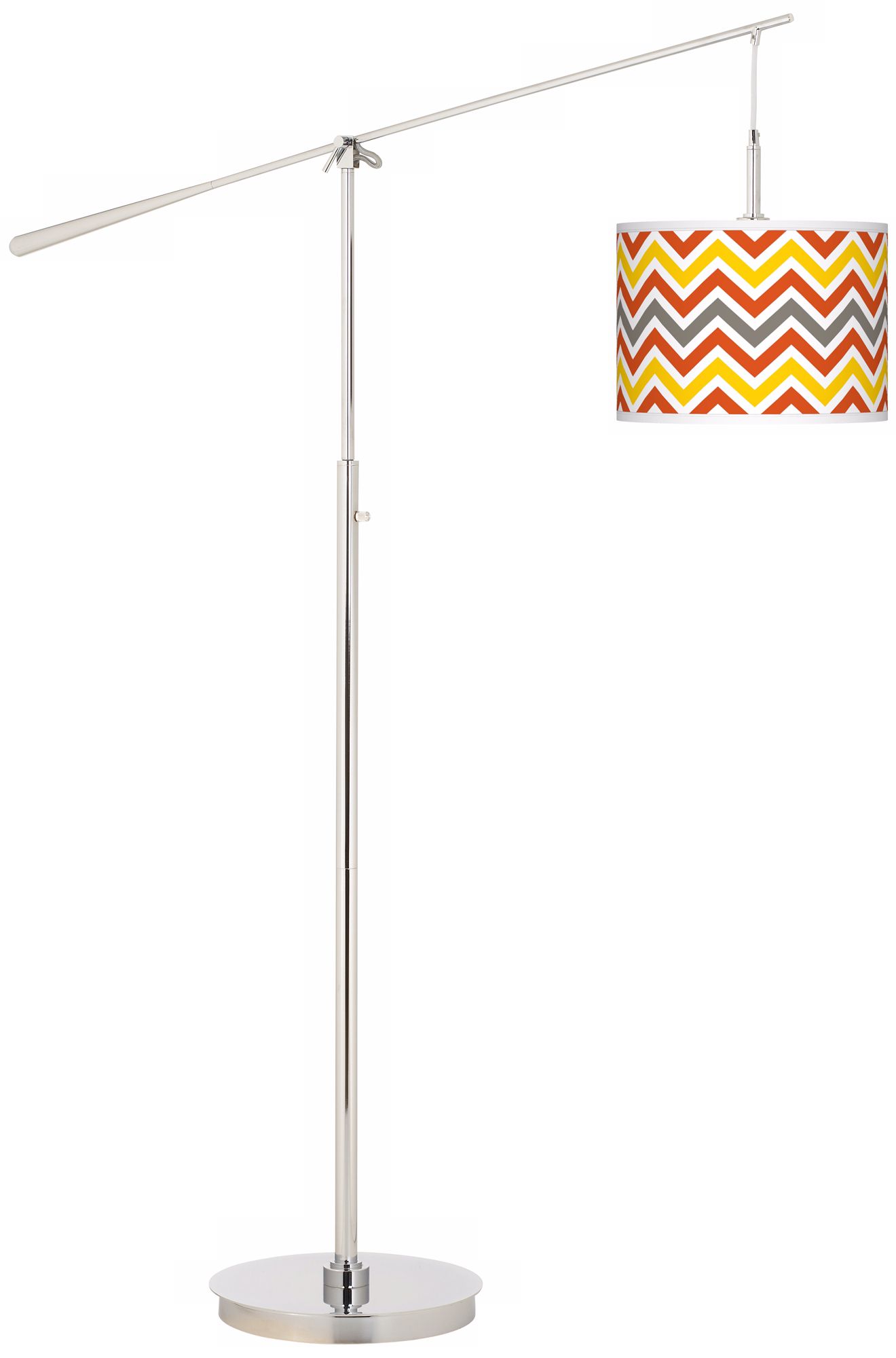 Flame Zig Zag Giclee Boom Arm Floor Lamp