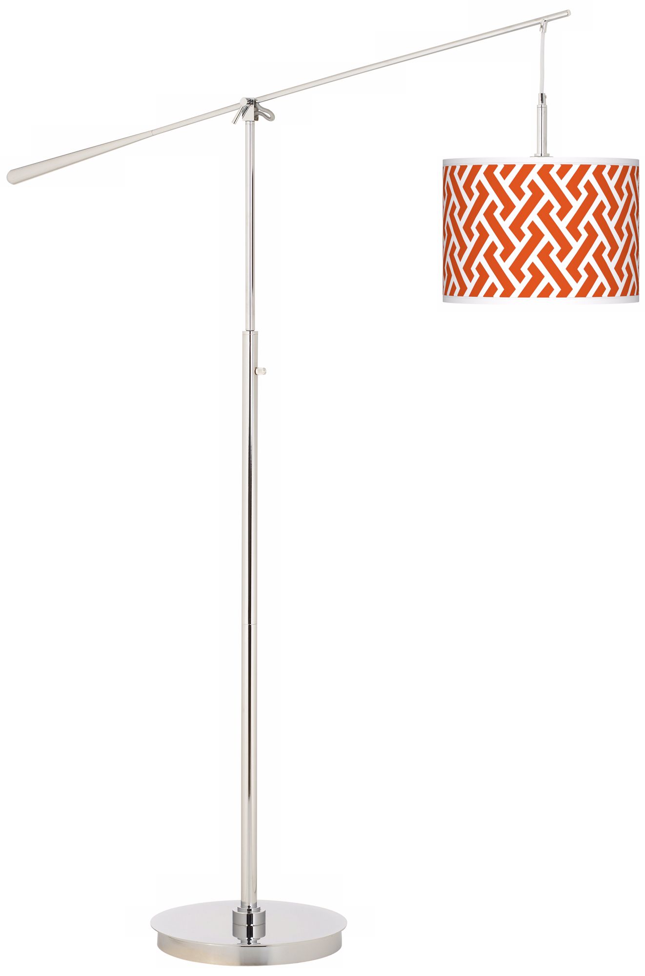 Red Brick Weave Giclee Boom Arm Floor Lamp