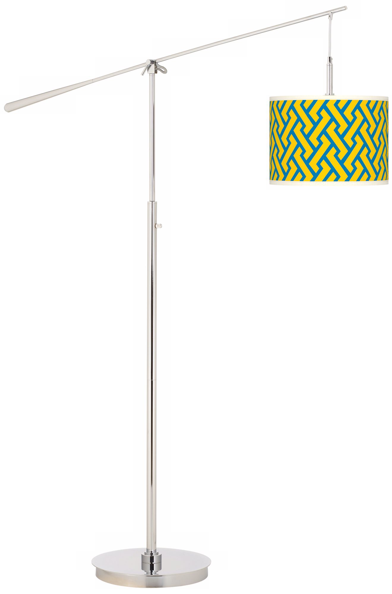 Yellow Brick Weave Giclee Boom Arm Floor Lamp