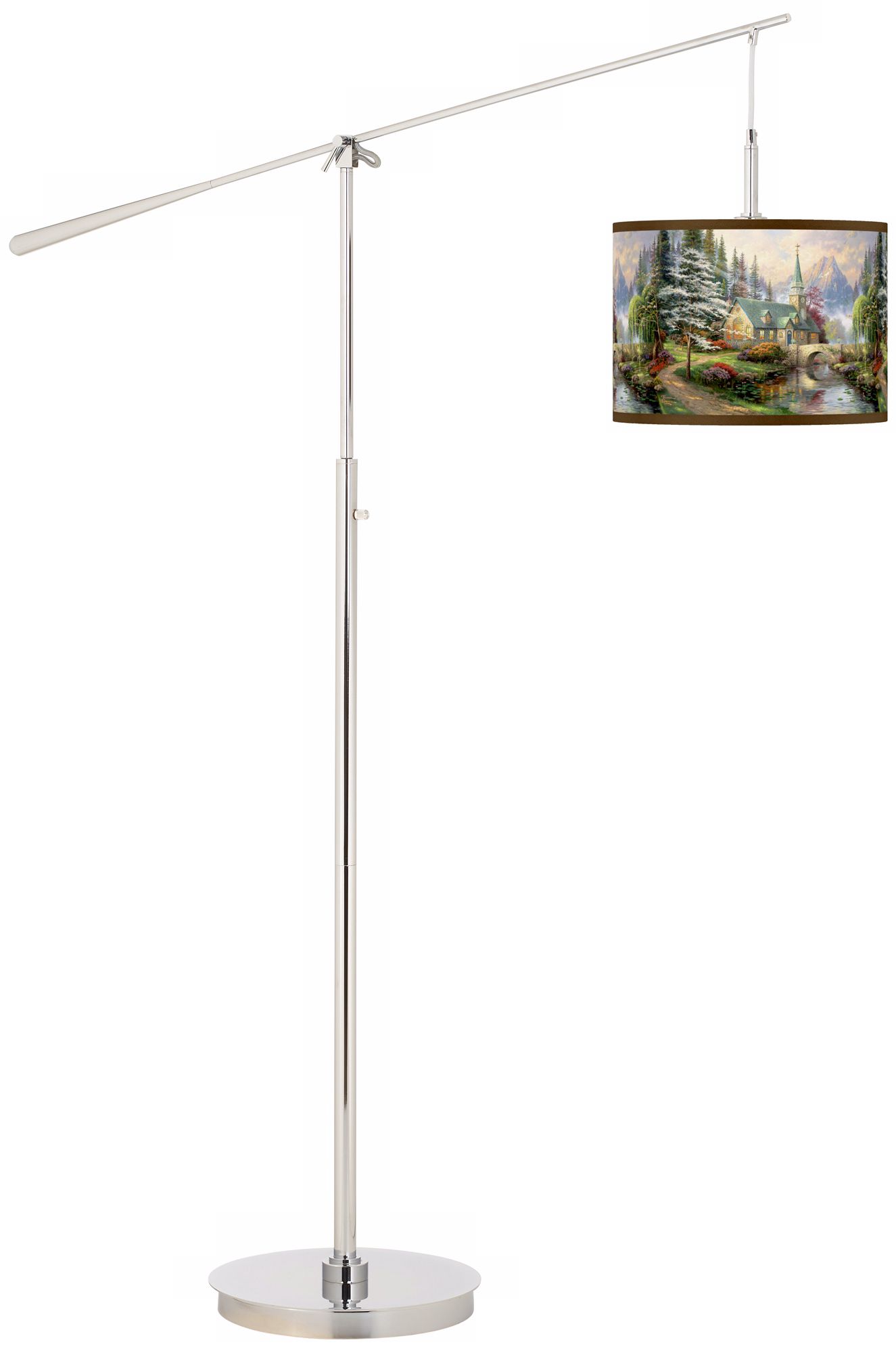 Thomas Kinkade Dogwood Chapel Boom Arm Floor Lamp