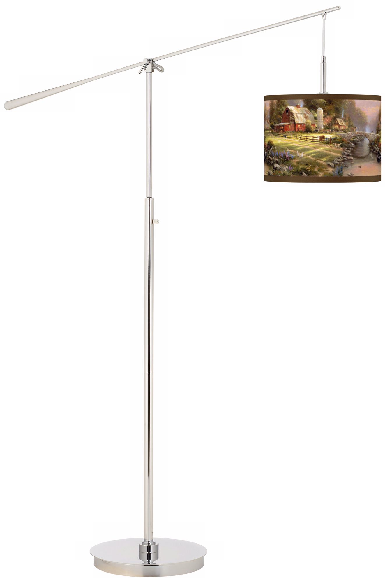 Thomas Kinkade Sunset at Riverbend Farm Boom Arm Floor Lamp