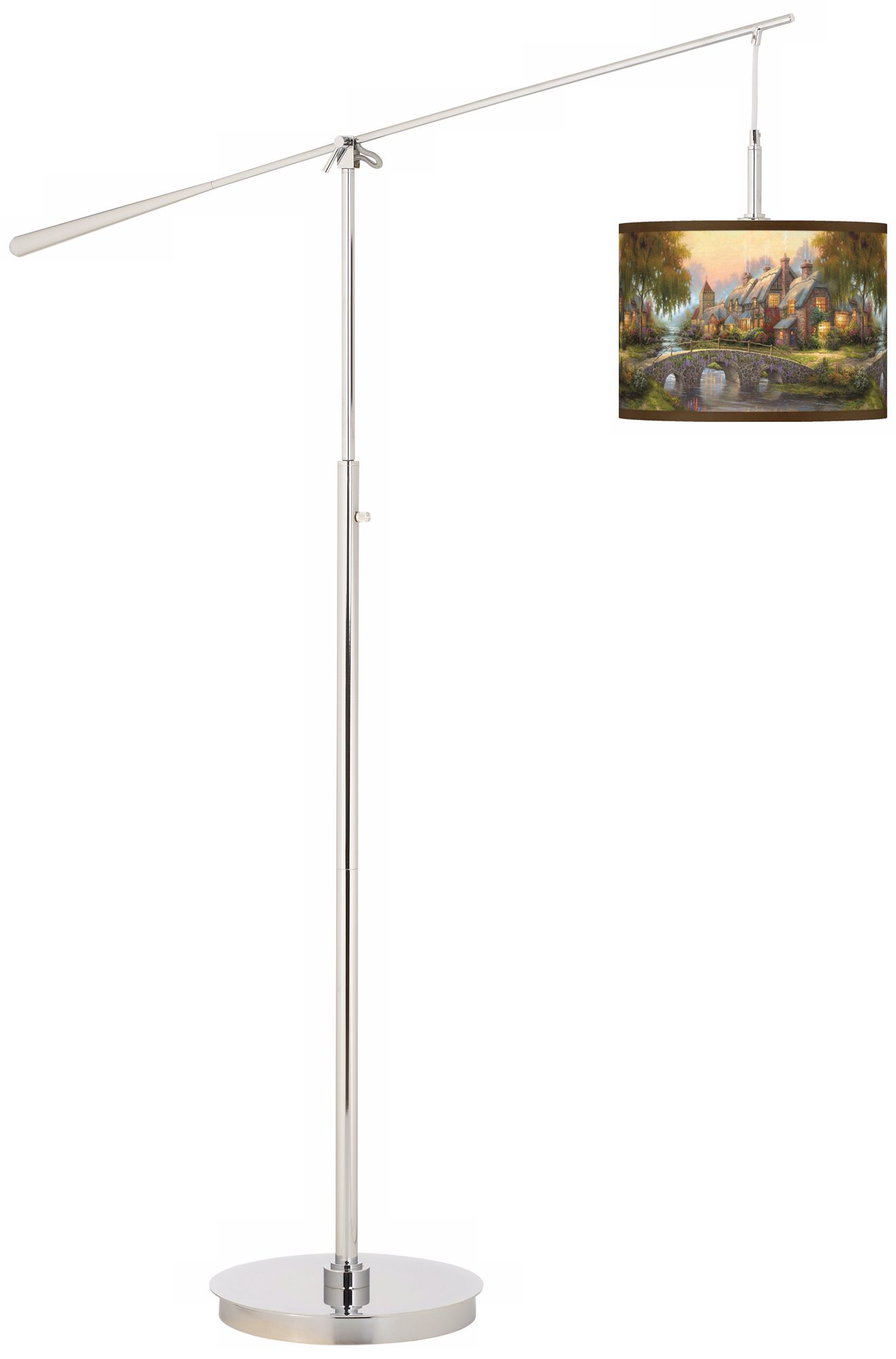 Thomas Kinkade Cobblestone Bridge Boom Arm Floor Lamp