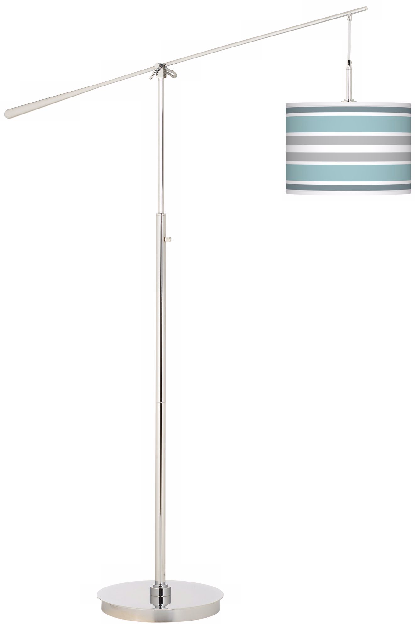 Multi Color Stripes Giclee Boom Arm Floor Lamp
