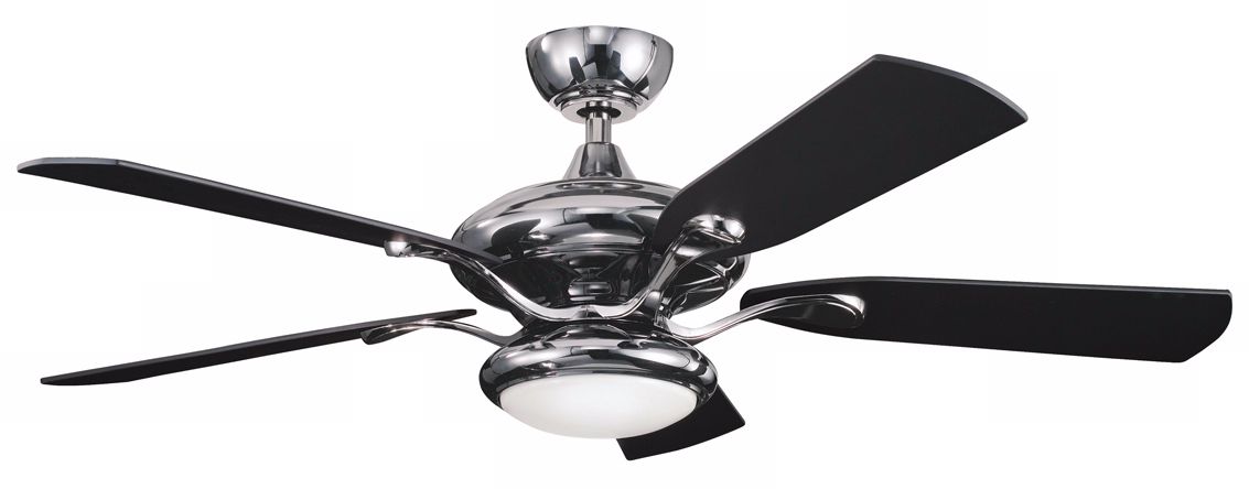 52" Kichler Aldrin Midnight Chrome Opal Glass Ceiling Fan