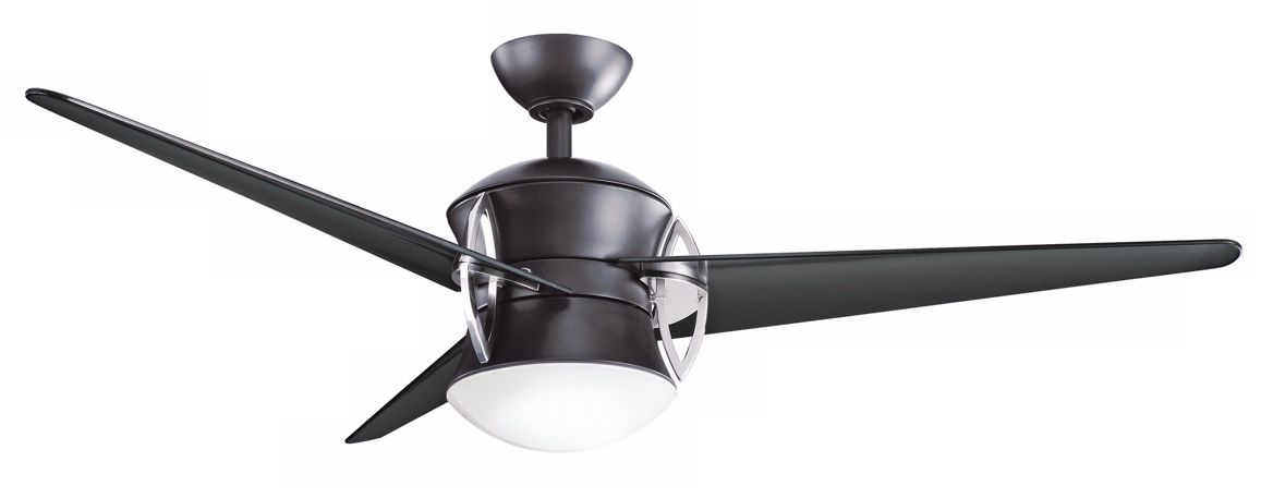 54" Kichler Cadence Satin Black Opal Glass Ceiling Fan