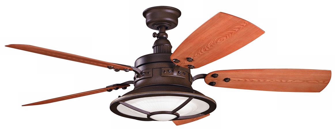 52" Kichler Harbour Walk Tannery Bronze Finish Ceiling Fan