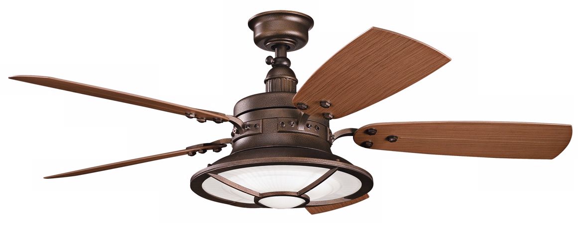 52" Kichler Harbour Walk Weathered Copper Finish Ceiling Fan