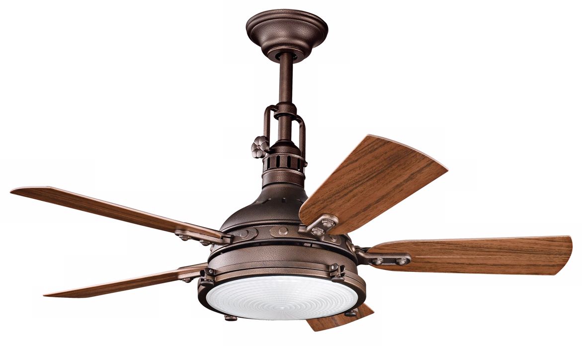 44" Kichler Hatteras Bay Weathered Copper Finish Ceiling Fan
