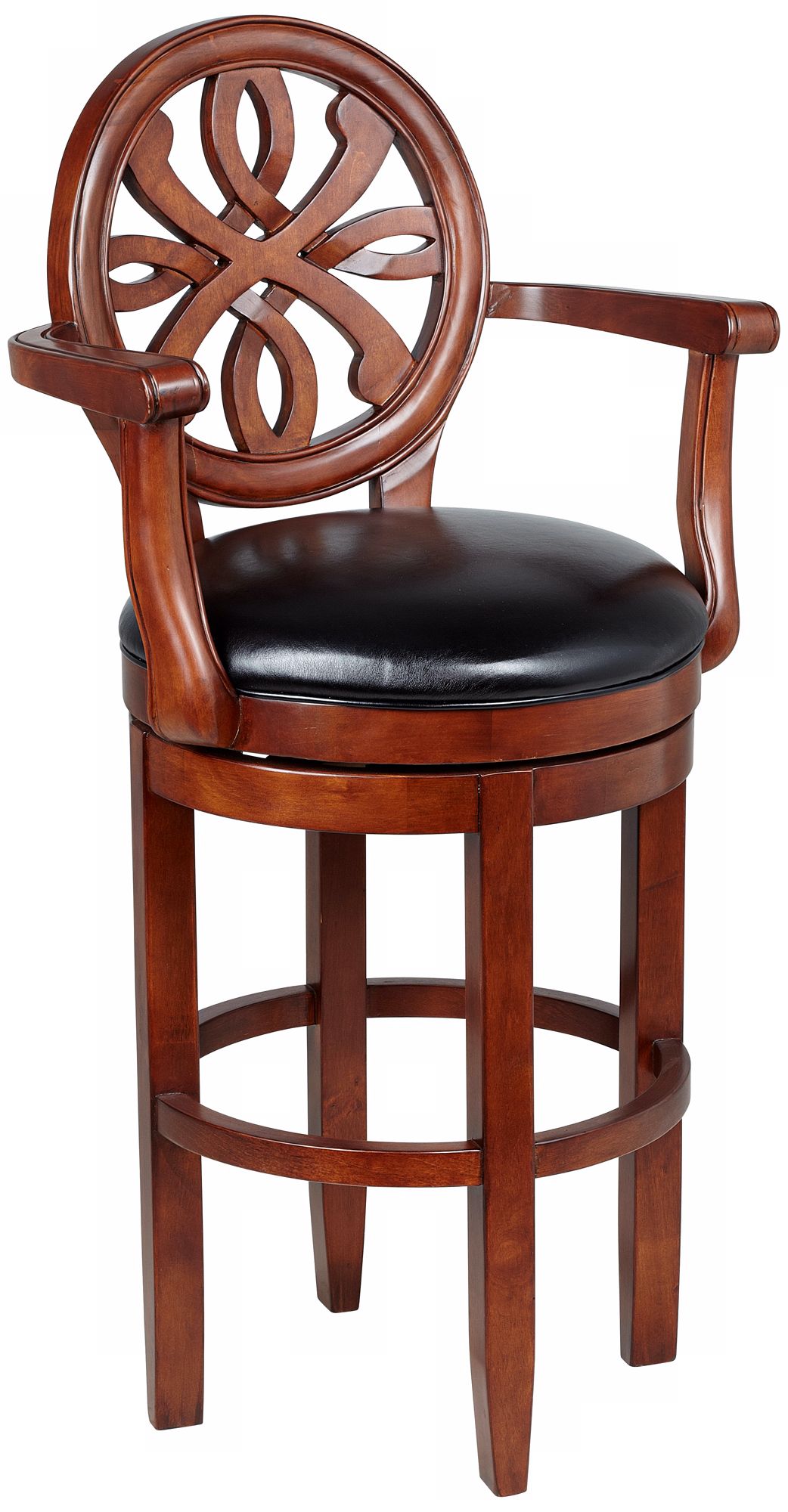 American Heritage Kennedy Black Leather Bar Stool