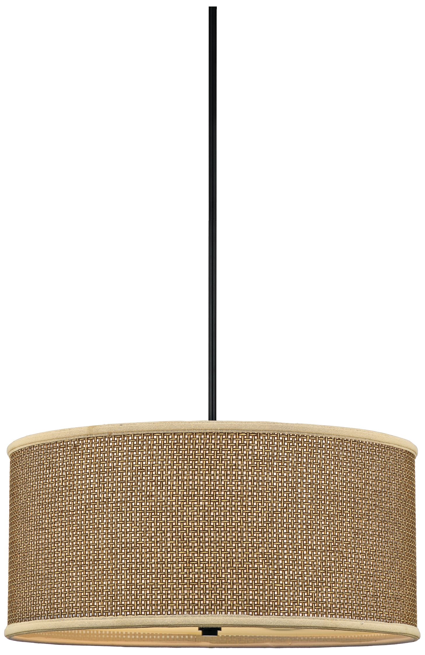 Quoizel Zen Rattan and Black Pendant Light