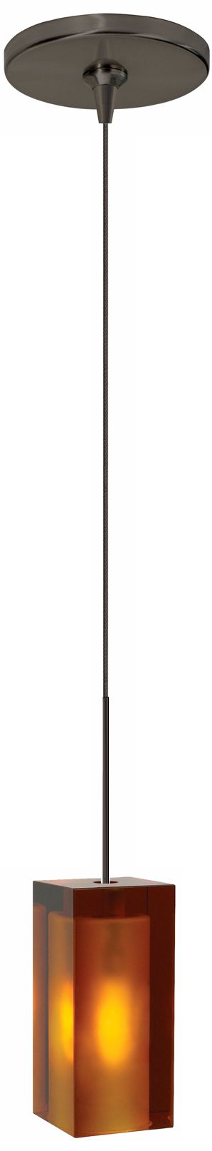 Solitude Amber Glass Bronze Tech Lighting Mini Pendant
