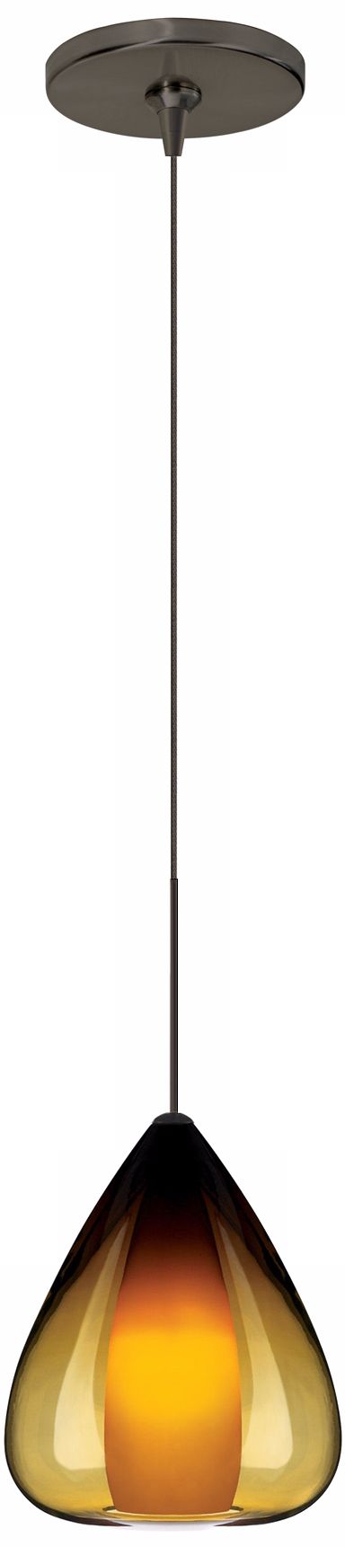 Soleil Amber Glass Bronze Tech Lighting Mini Pendant