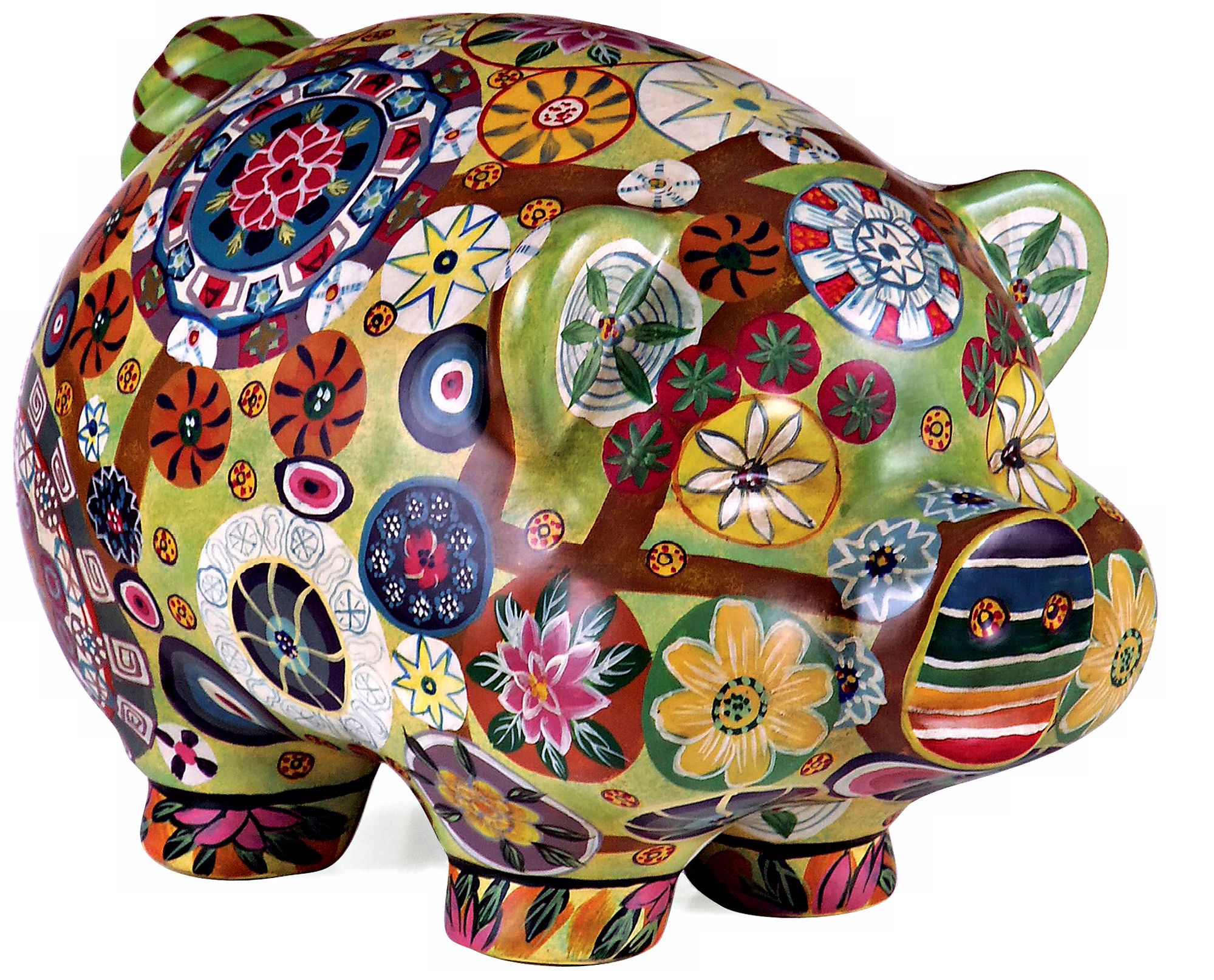 Folkart Piggy Bank