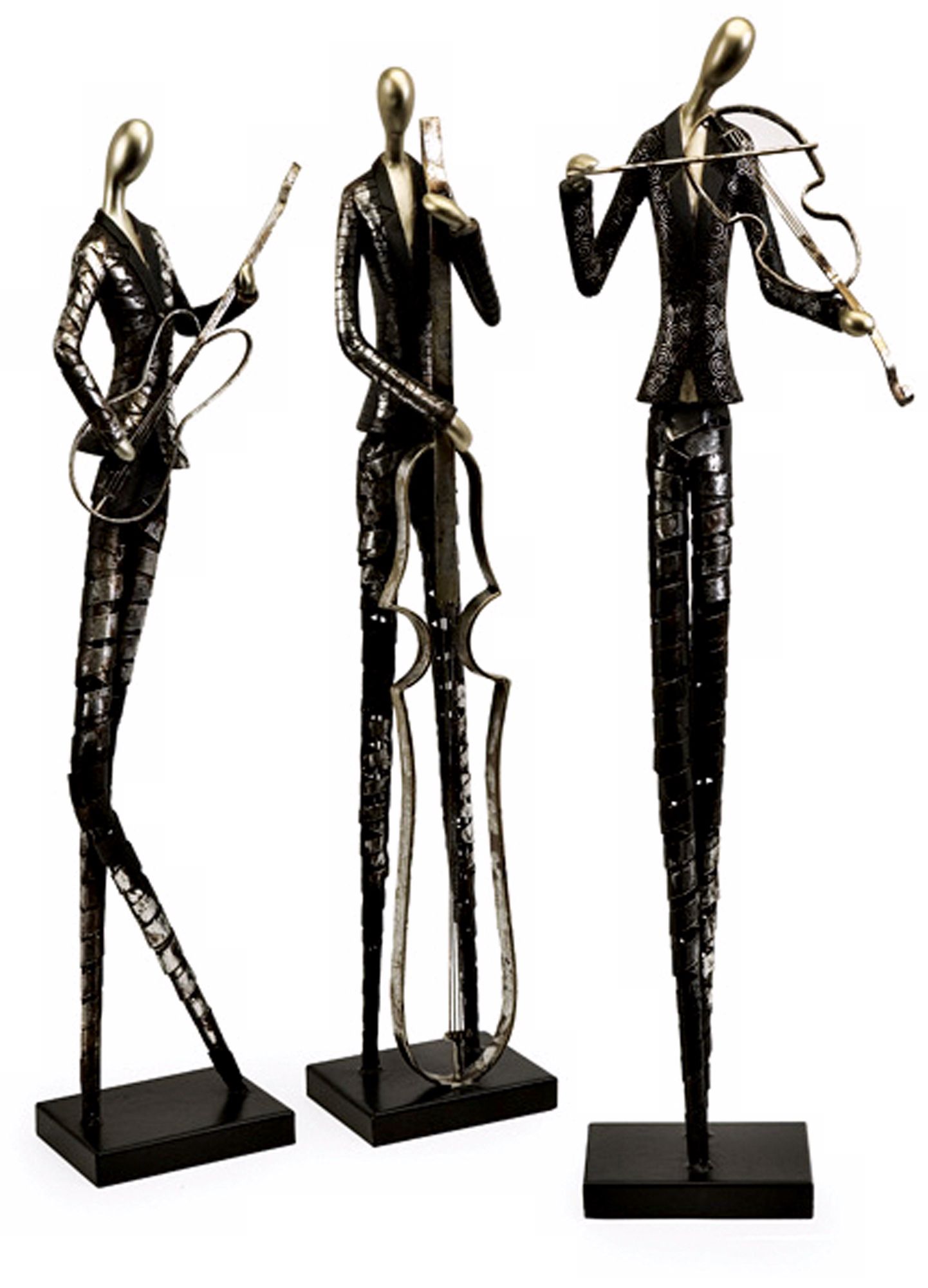 Set of 3 Jazz Club Musician Statues