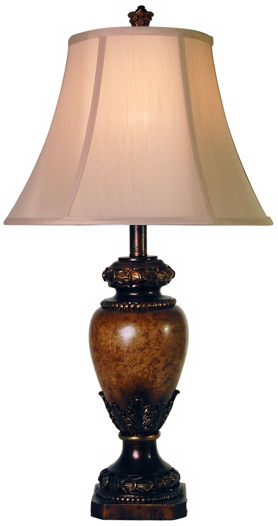 Sienna Antiqued Wood Urn Table Lamp