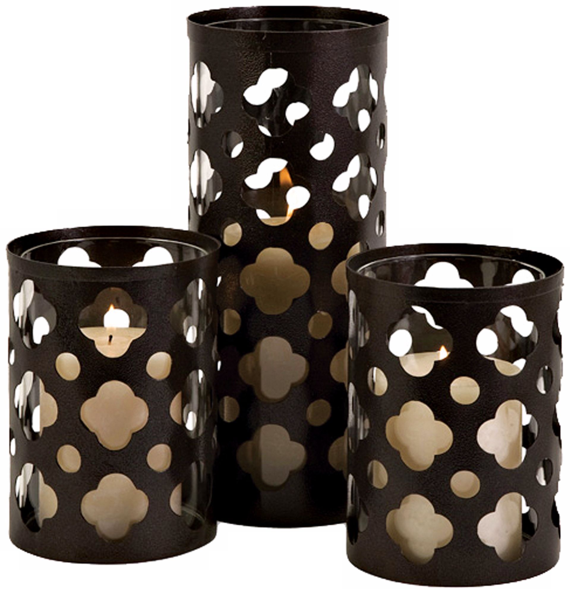 Set of 3 Norte Cutwork Candle Holders