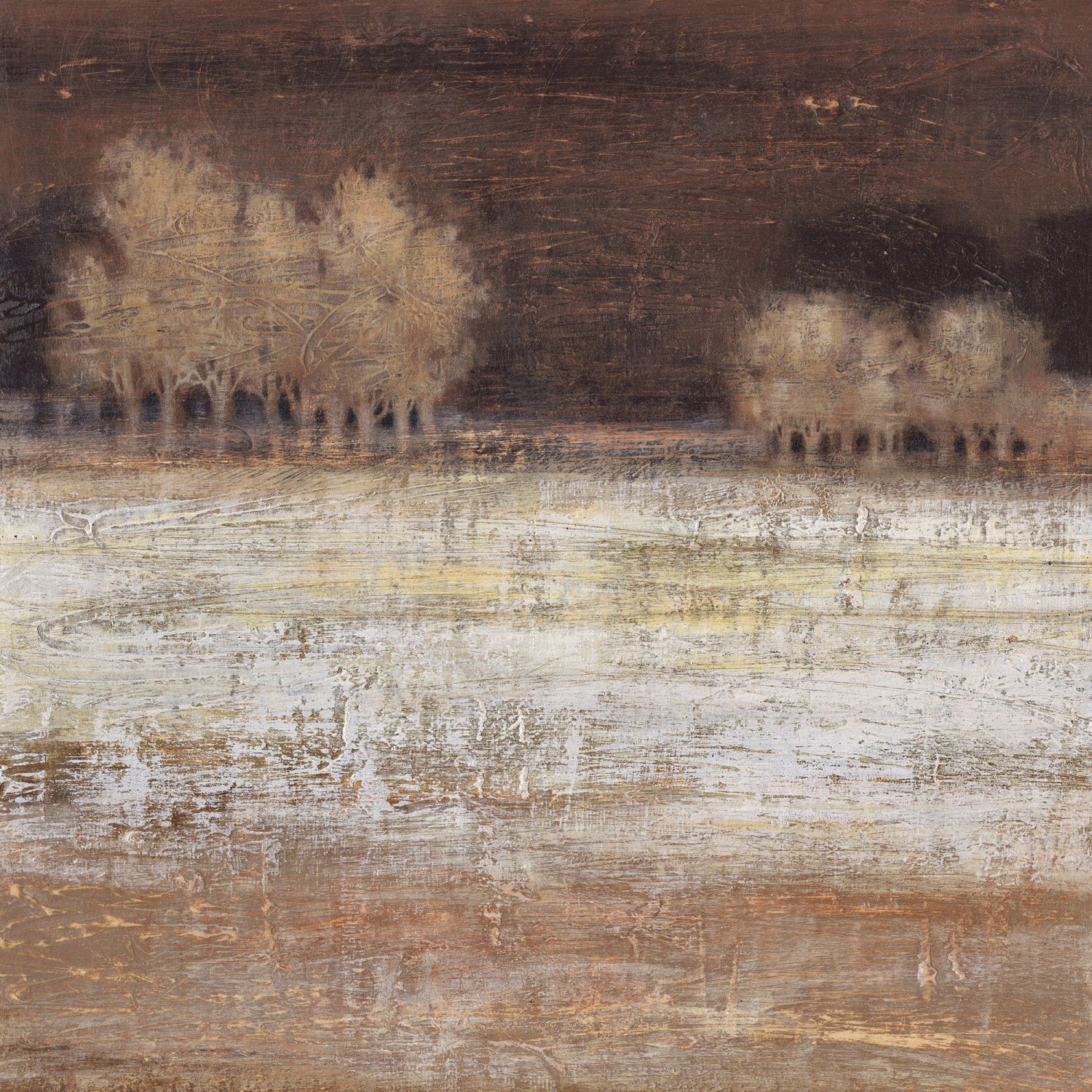 Umber Sky Countryside Giclee 30" Square Canvas Wall Art