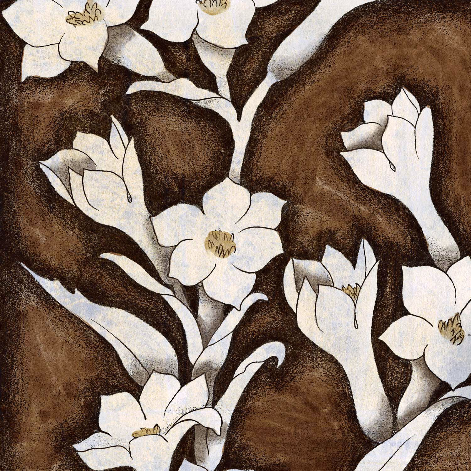 Floral Quartet I Giclee 16" Square Canvas Wall Art
