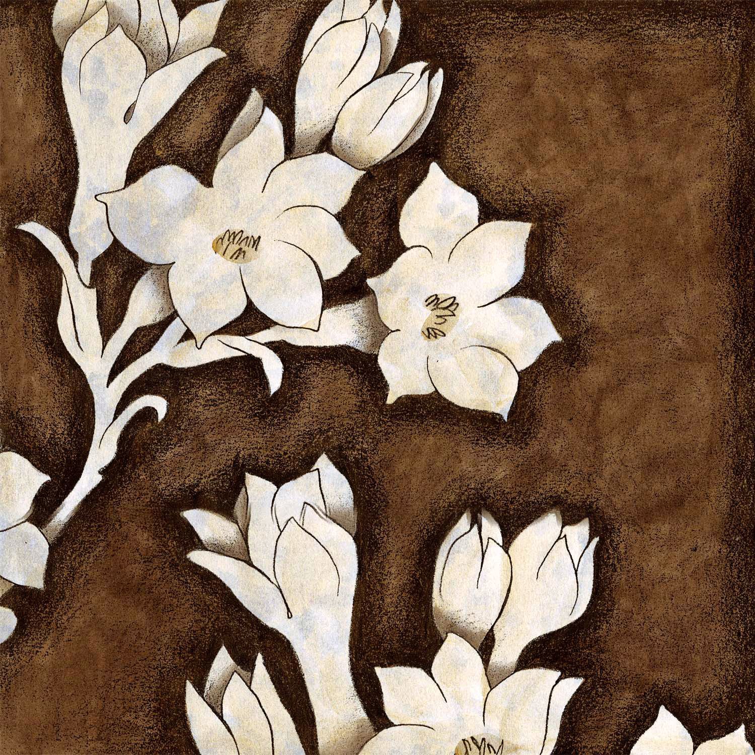 Floral Quartet II Giclee 16" Square Canvas Wall Art
