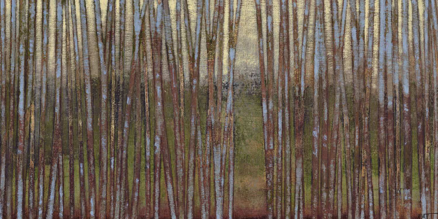 Blue Birch Forest II Giclee 48" Wide Canvas Wall Art
