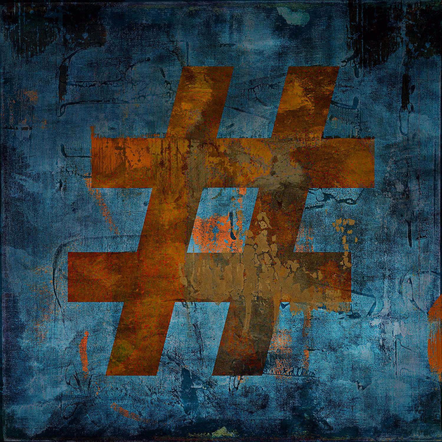 Pound Sign (#) Type Face Giclee 24" Square Canvas Wall Art