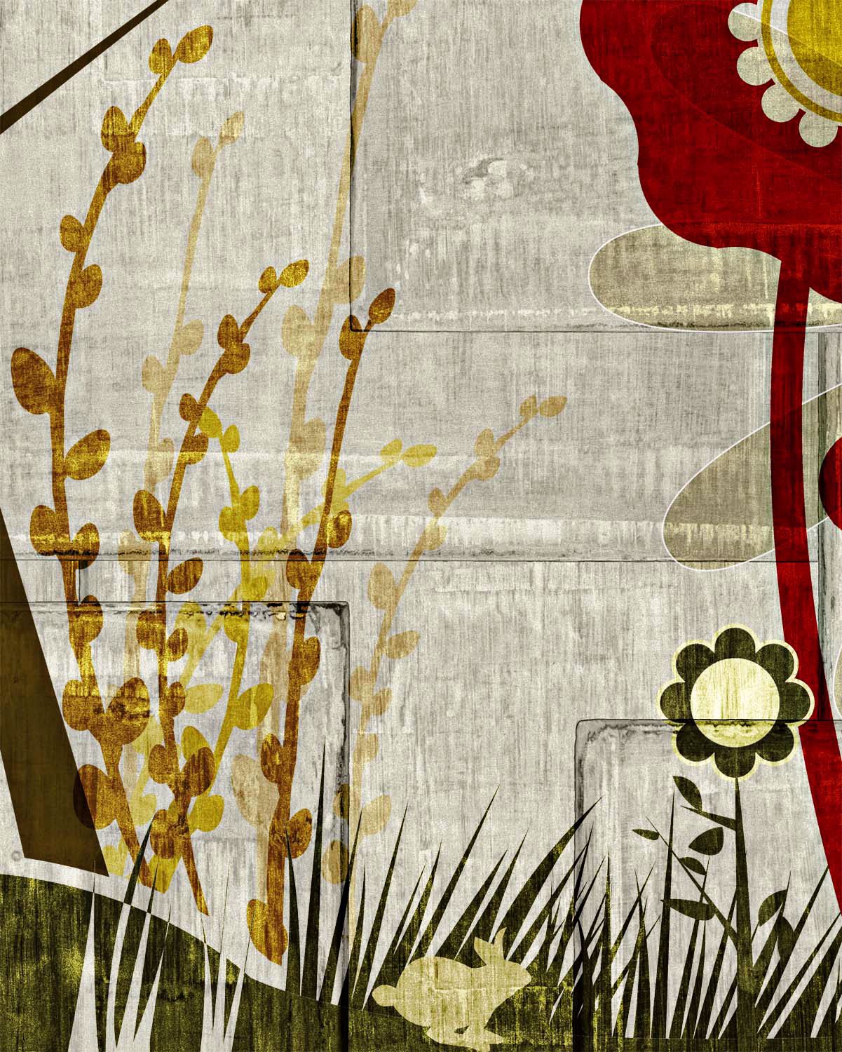 Garden Mural 2 Giclee 20" High Canvas Wall Art