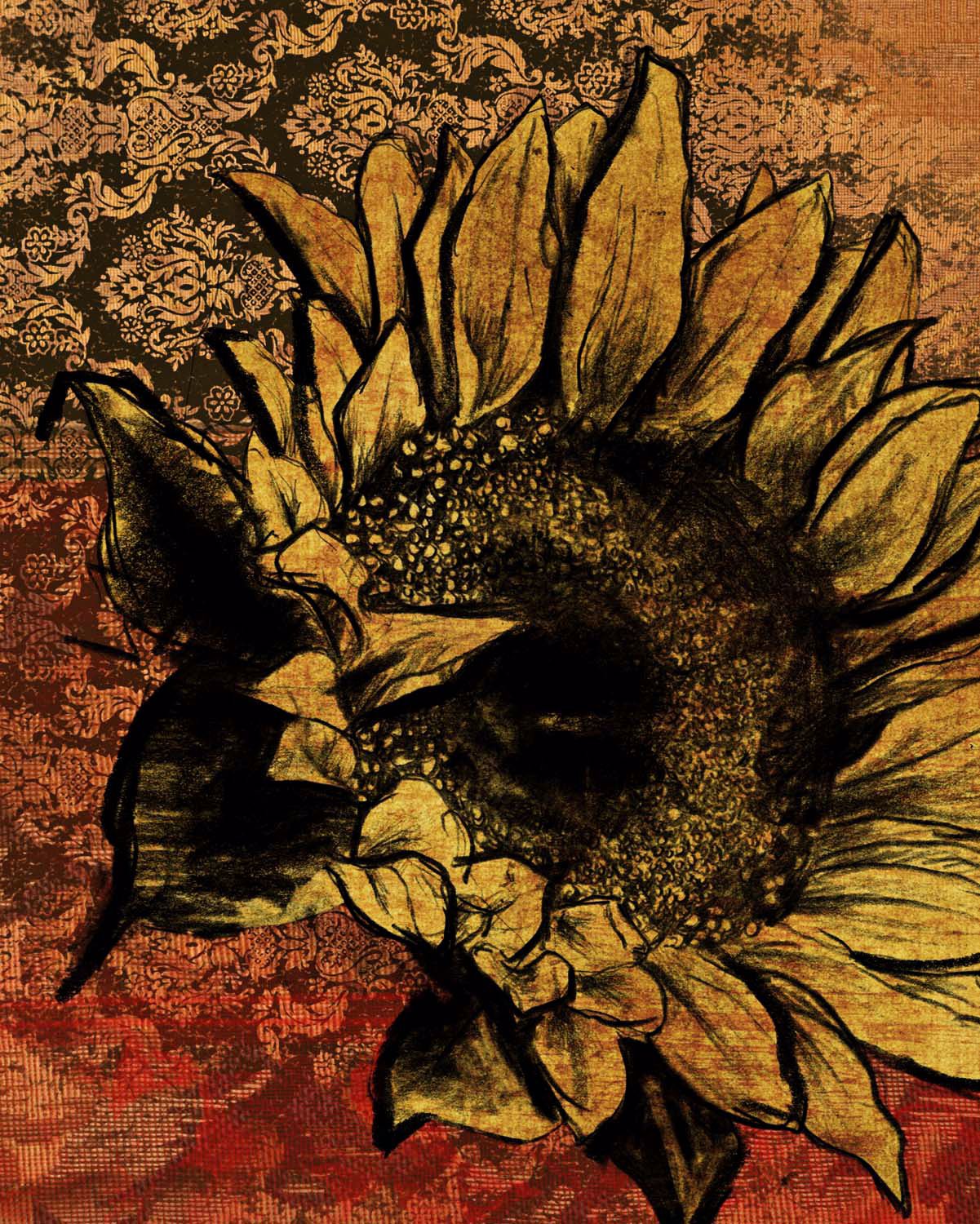 Sunflower I Giclee 14" High Canvas Wall Art