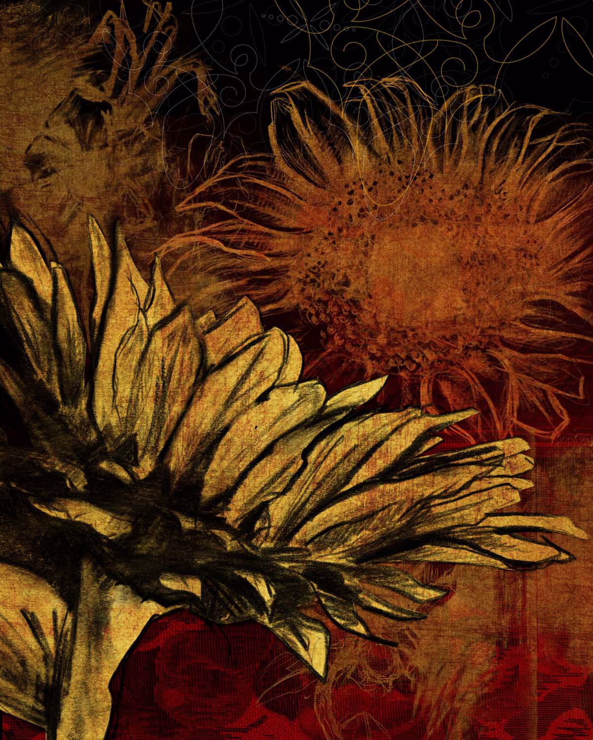 Sunflower II Giclee 14" High Canvas Wall Art