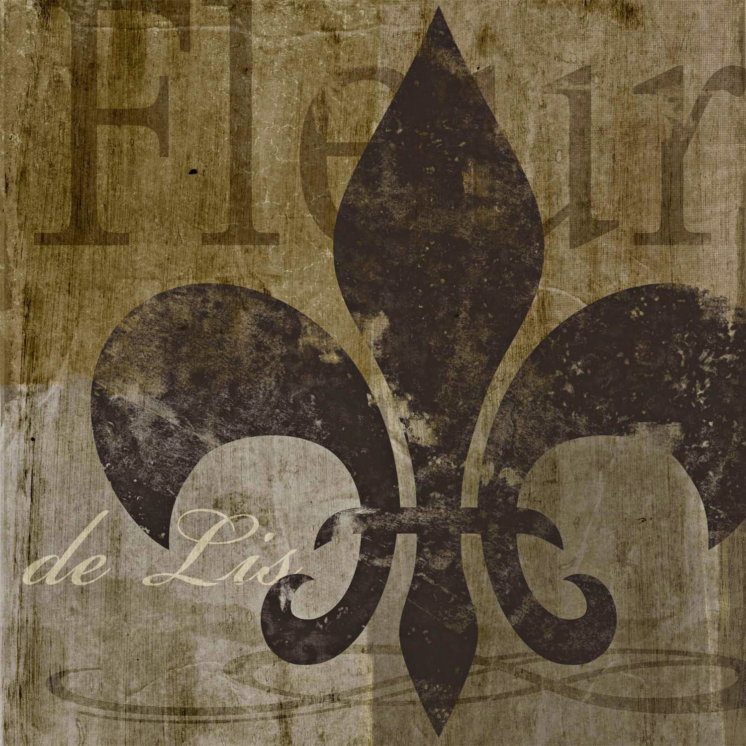 Fleur de Lis I Giclee 16" Square Canvas Wall Art