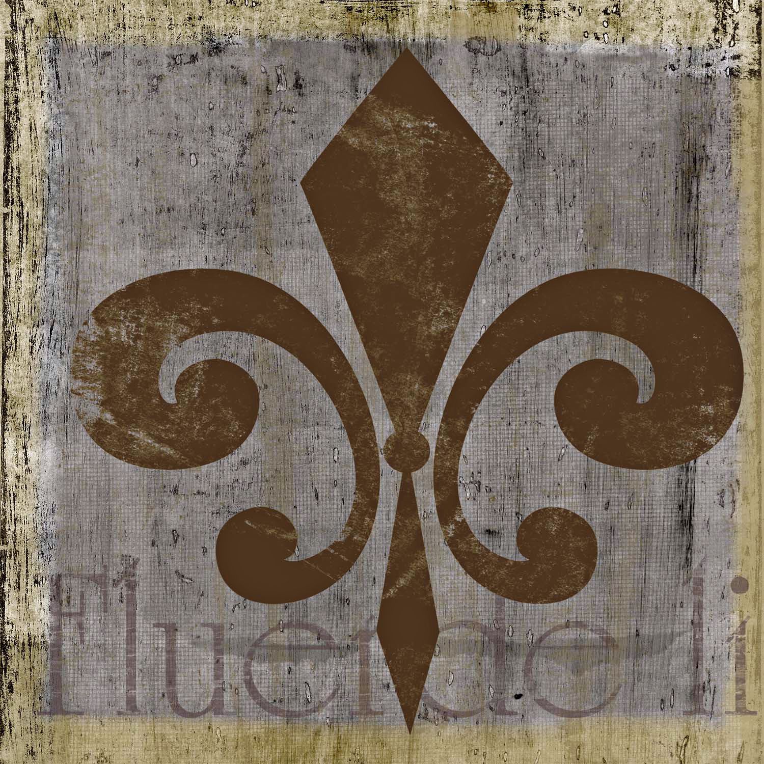 Fleur de Lis II Giclee 16" Square Canvas Wall Art