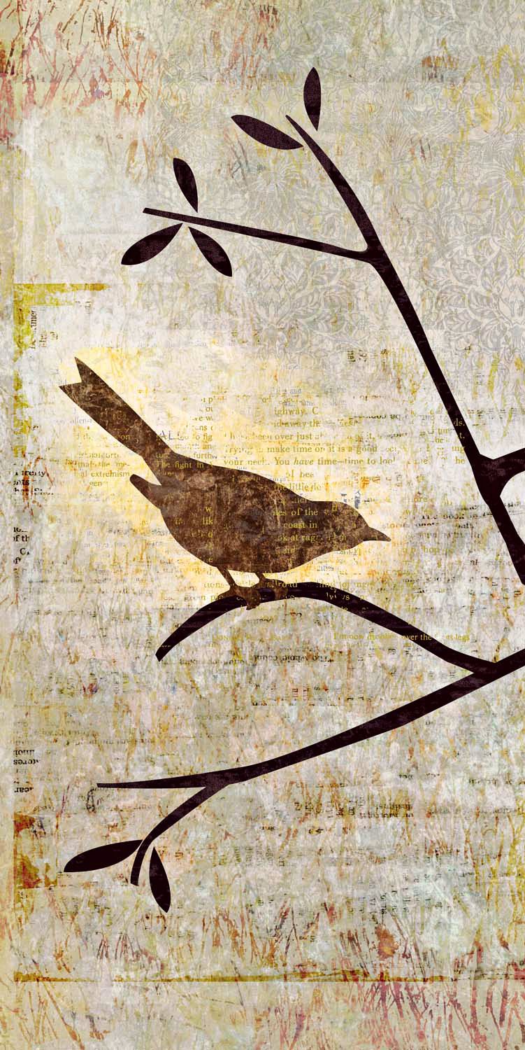 Perched Trio One Giclee 36" High Canvas Wall Art