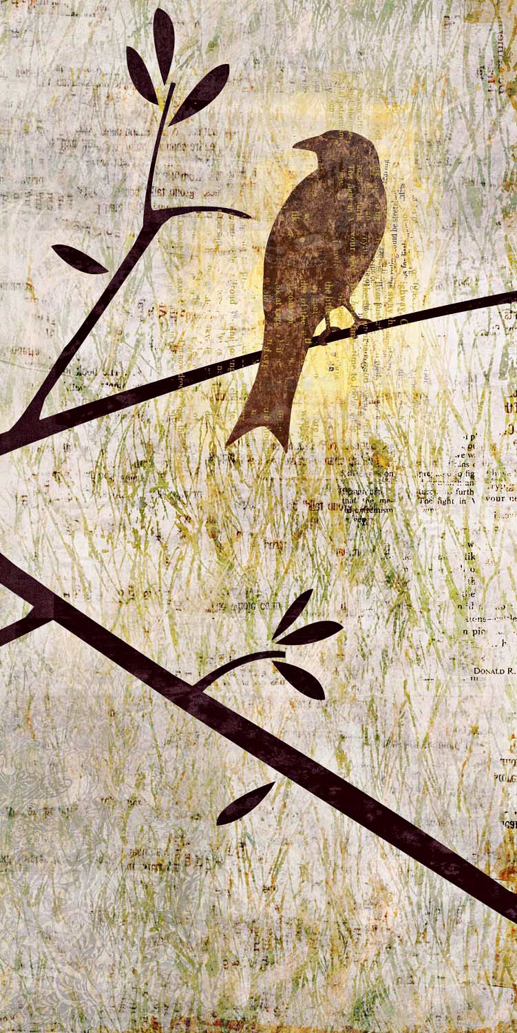 Perched Trio Two Giclee 36" High Canvas Wall Art