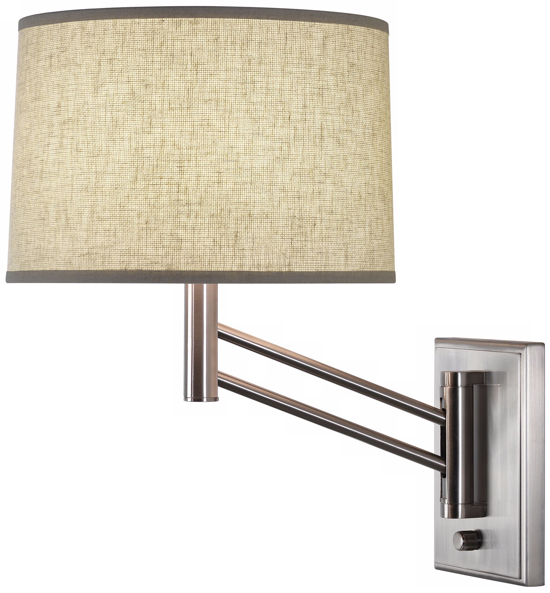 Robert Abbey Anders Satin Nickel Plug-In Swing Arm Lamp
