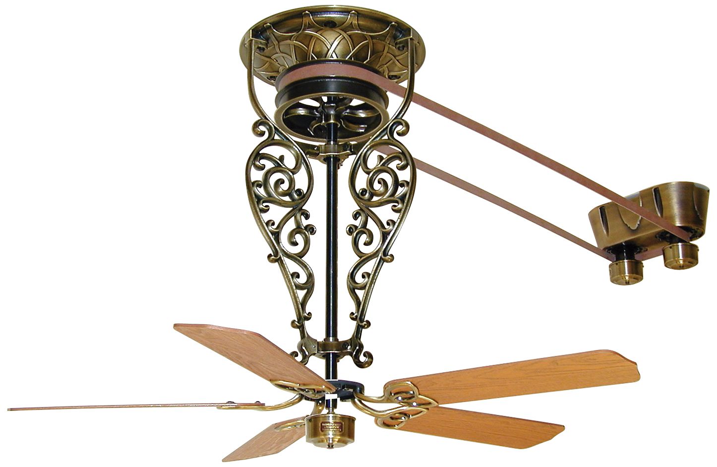 36" Fanimation Bourbon Street Belt-Drive Brass Ceiling Fan
