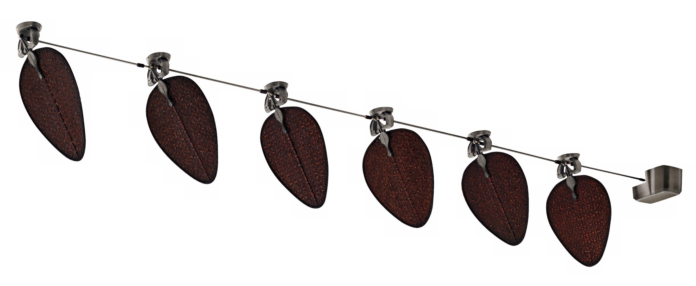 Punkah Pewter Ceiling Fan with Oval Woven Bamboo Blades