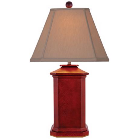  Table Lamps on Red Lacquer Square Table Lamp   Lampsplus Com