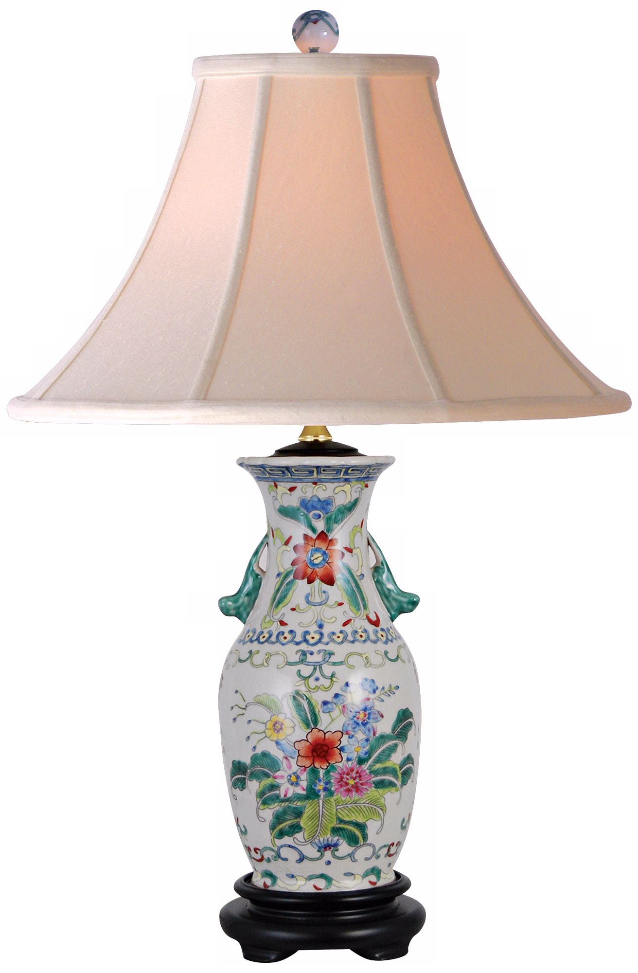 Floral Colors Porcelain Vase Table Lamp