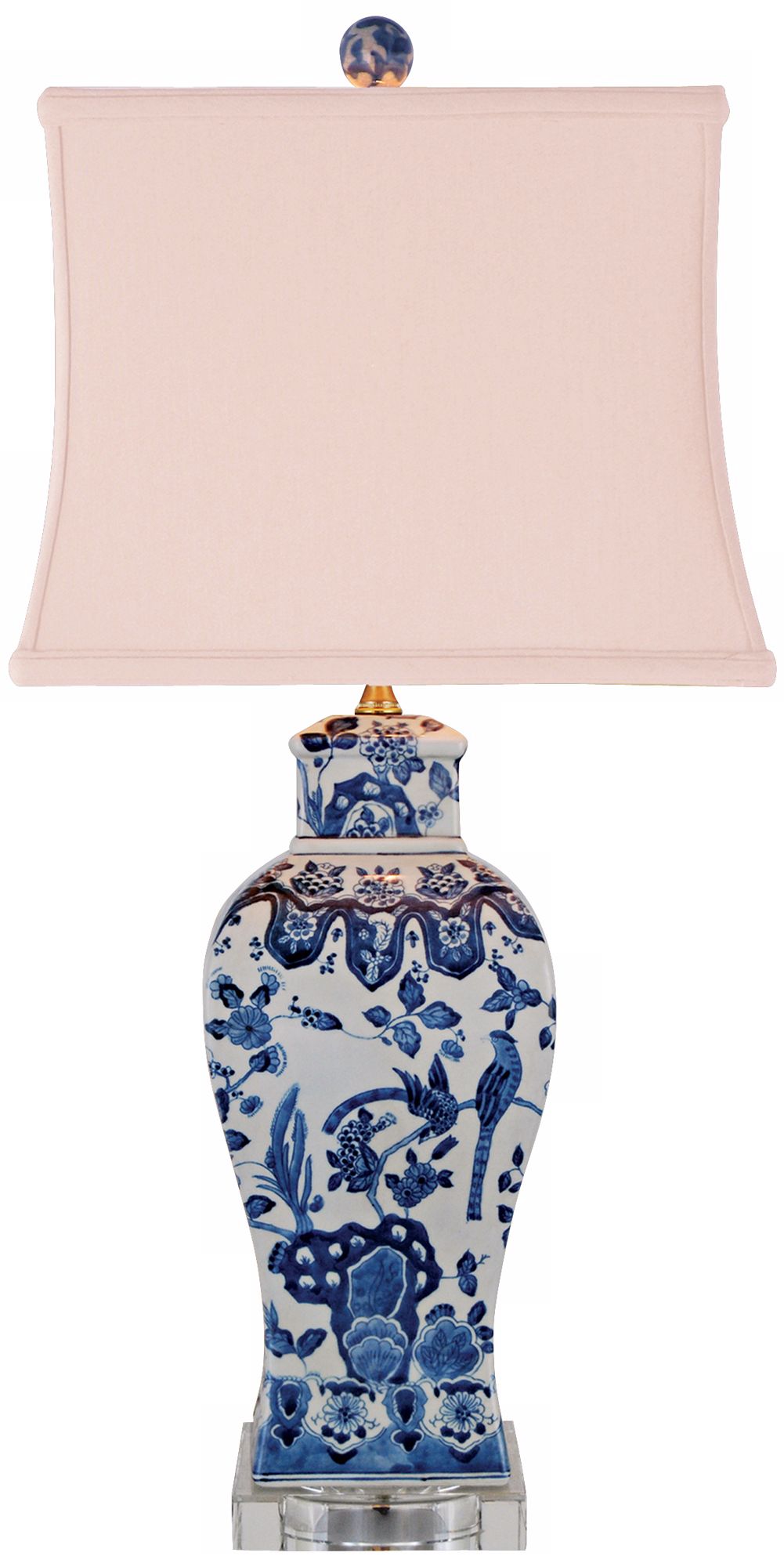 Blue and White Square Vase Porcelain Table Lamp