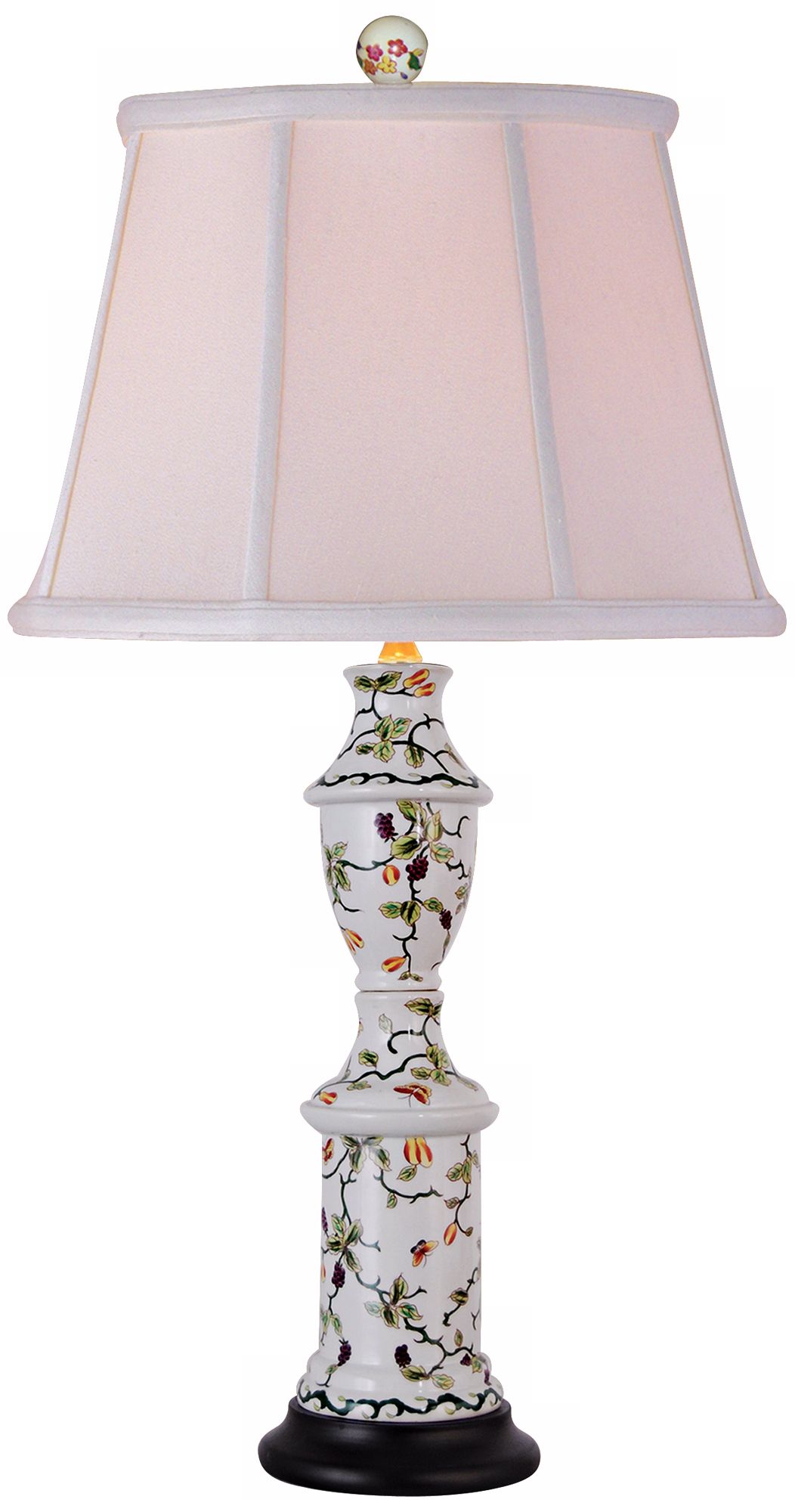 Floral Tall Vase Porcelain Table Lamp