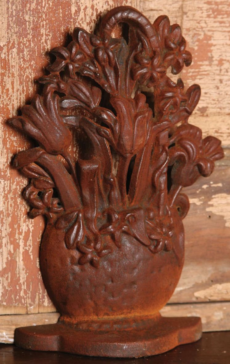 Metal Flower Basket Doorstop