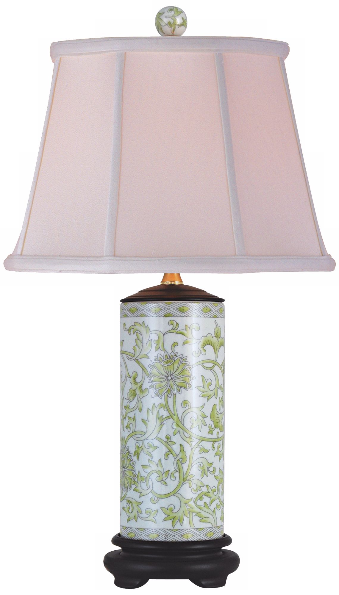 Lemon Green Porcelain Cylinder Vase Table Lamp