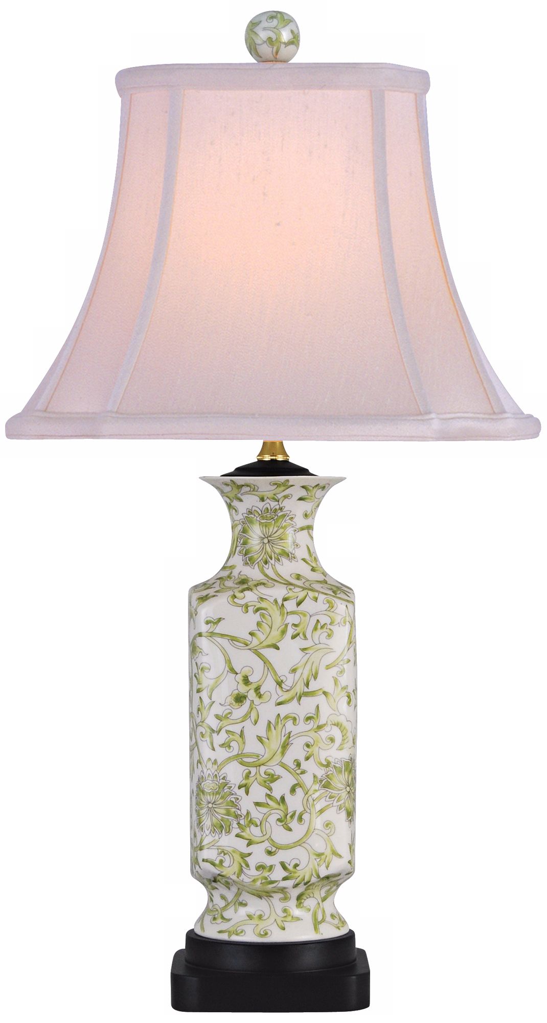 Lemon Green Porcelain Square Vase Table Lamp