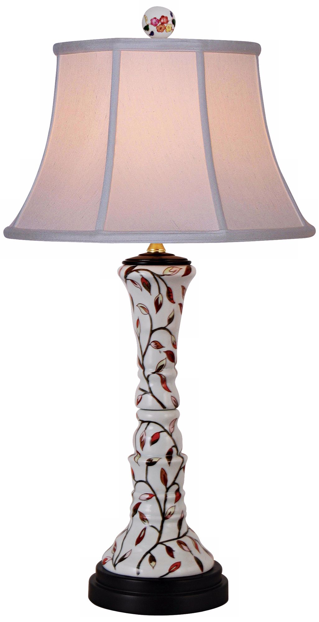 Floral Tall Vase Porcelain Buffet Lamp
